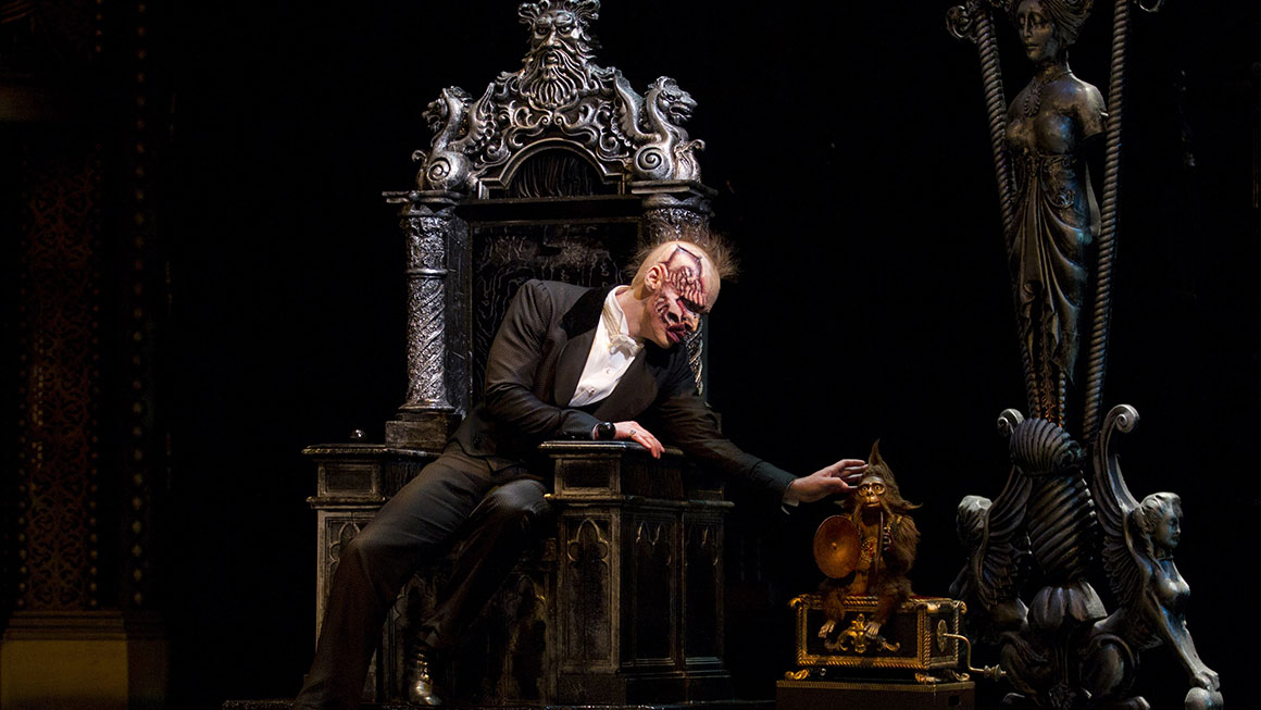 Hugh Panaro as the Phantom in <em>The Phantom of the Opera</em>.