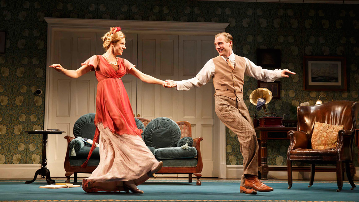 Charlotte Parry as Catherine and Zachary Booth as Dickie in <em>The Winslow Boy</em>.