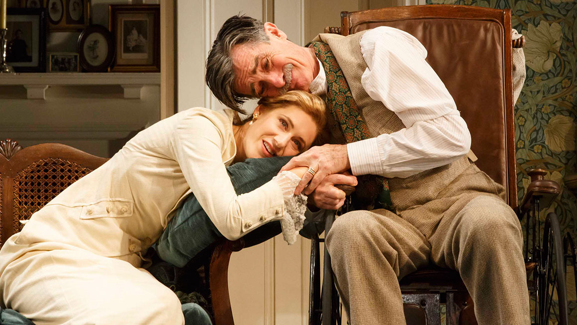 Charlotte Parry as Catherine and Roger Rees as Arthur in <em>The Winslow Boy</em>.