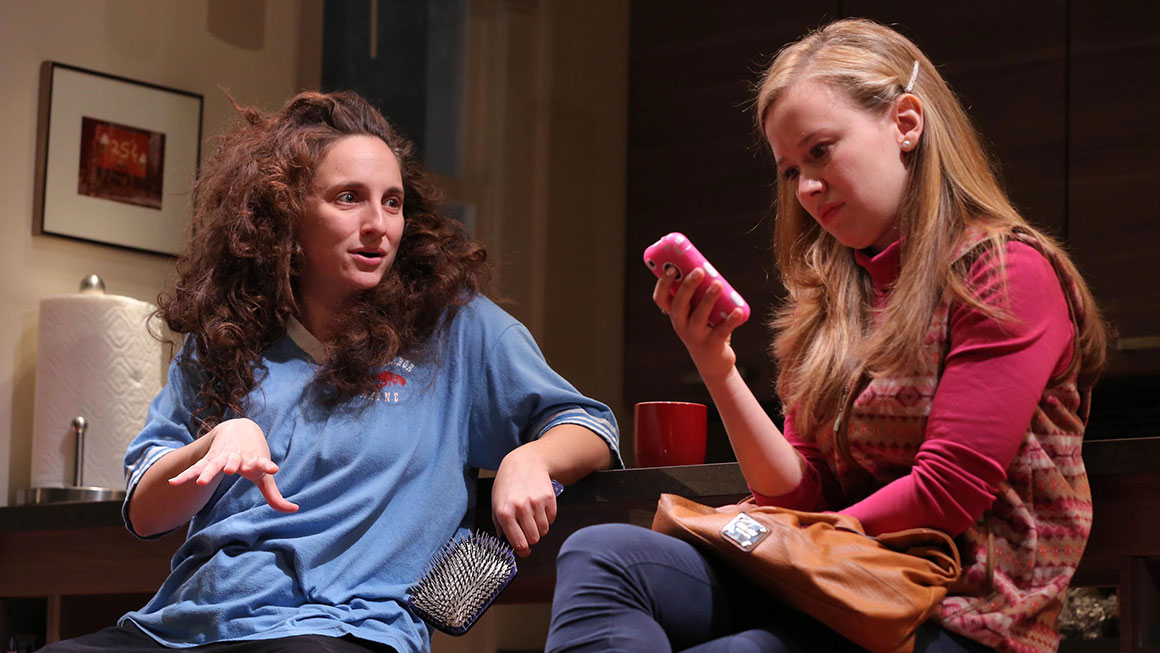 Tracee Chimo as Daphna and Molly Ranson as Melody in <em>Bad Jews</em>.
