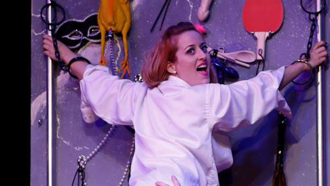 A scene from off-Broadway's <em>Cuff Me! The Fifty Shades of Grey Musical Parody</em>.