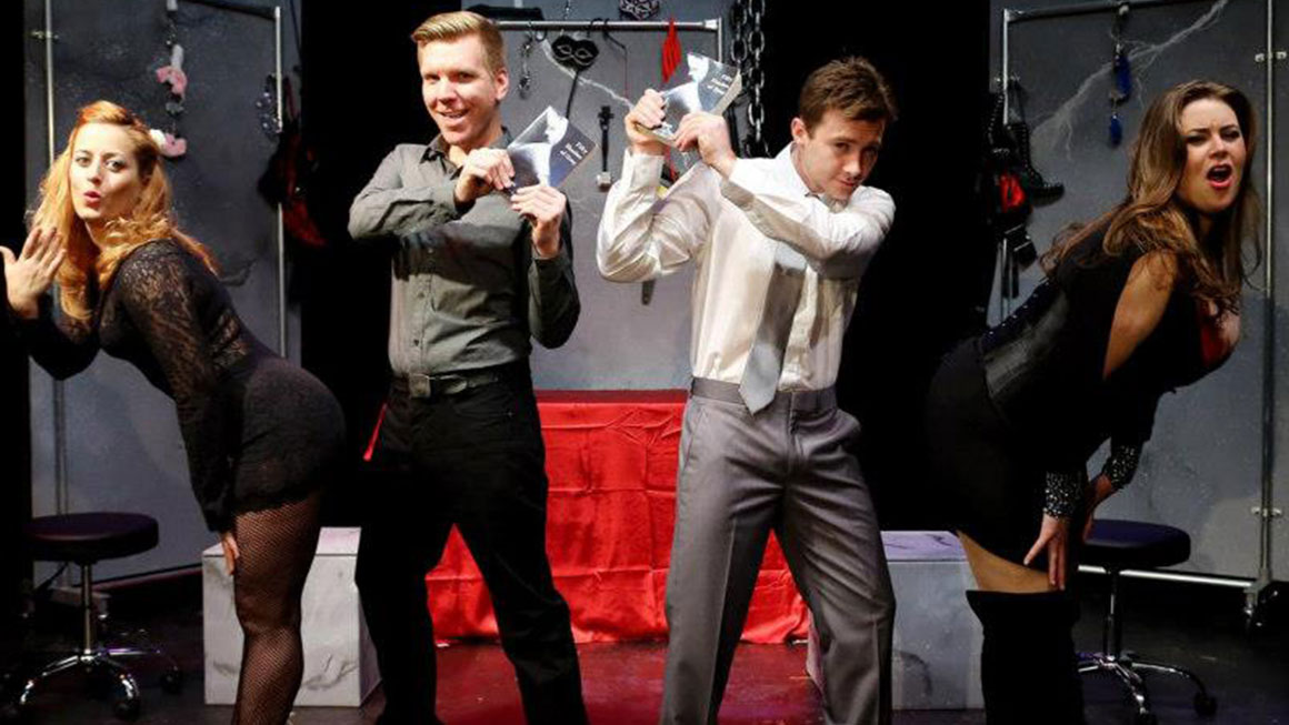 A scene from off-Broadway's <em>Cuff Me! The Fifty Shades of Grey Musical Parody</em>.