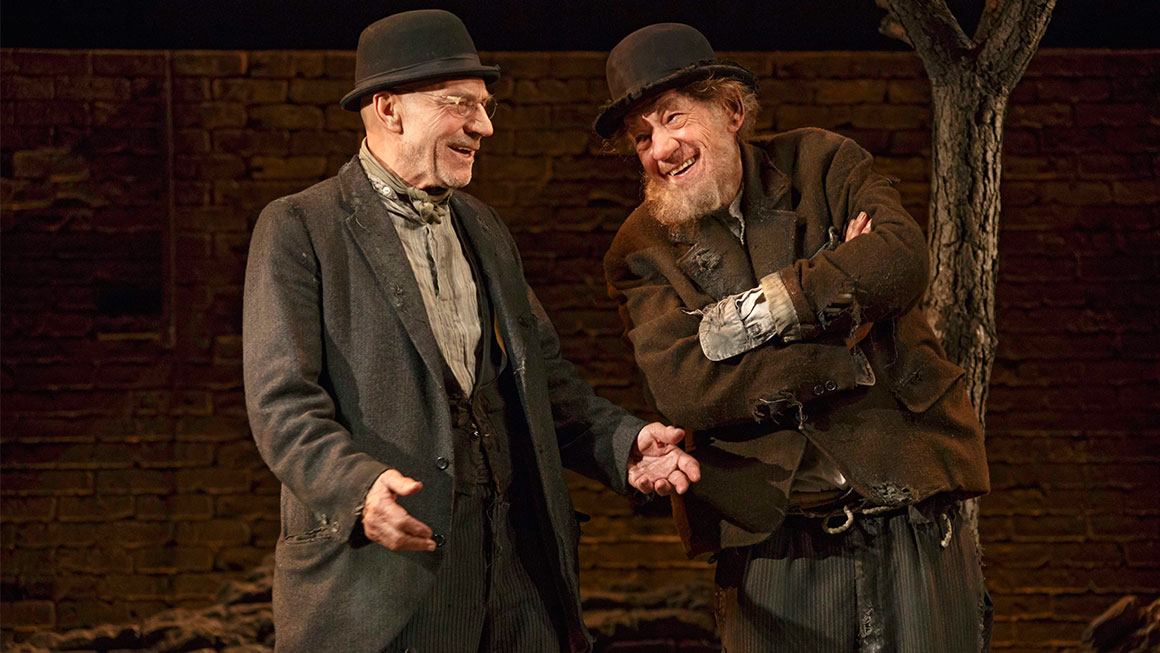 Patrick Stewart as Vladimir & Ian McKellen as Estragon in <i>Waiting For Godot</I>.