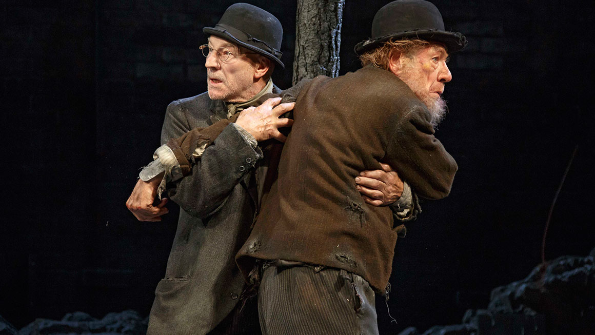Patrick Stewart as Vladimir & Ian McKellen as Estragon in <i>Waiting For Godot</I>.