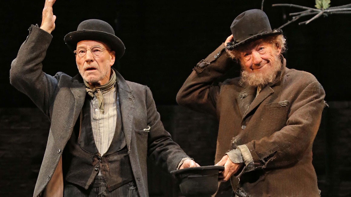 Patrick Stewart as Vladimir & Ian McKellen as Estragon in <i>Waiting For Godot</I>.