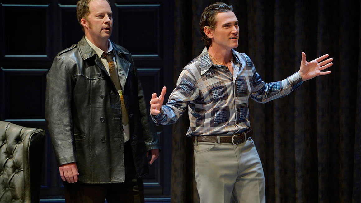 Shuler Hensley as Briggs & Billy Crudup as Foster in <i>No Man's Land</I>.