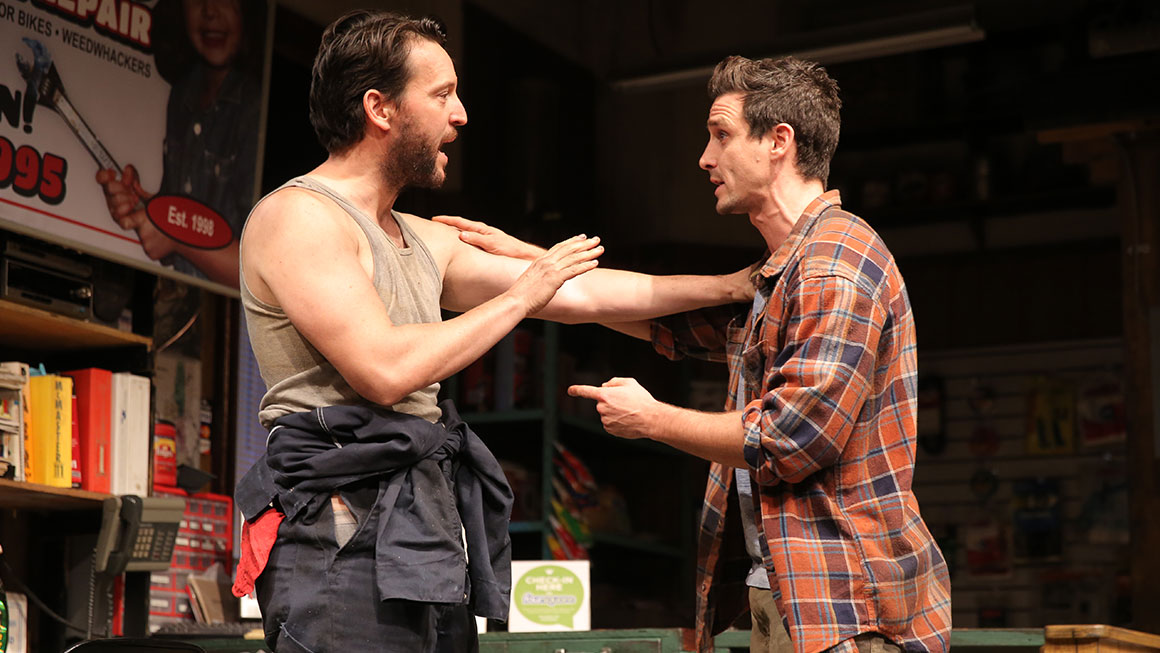 John Pollono as Frank & James Ransone as Packie in <i>Small Engine Repair</i>.