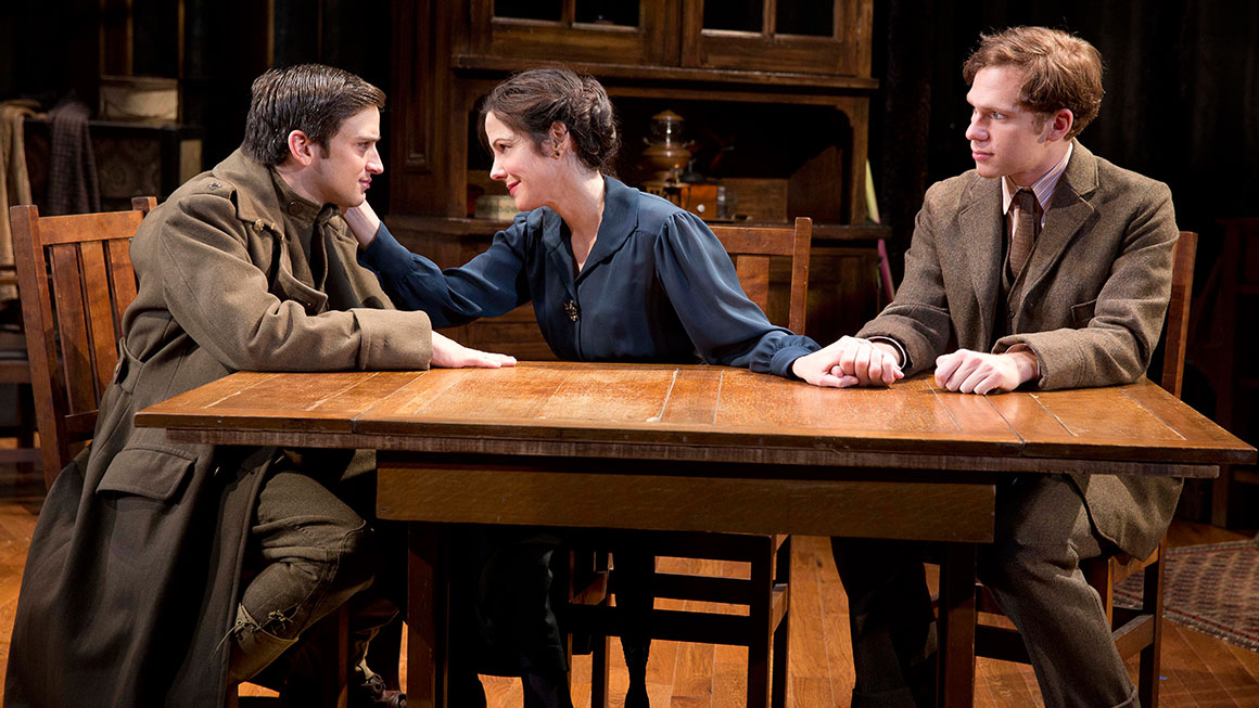 Evan Jonigkeit as Duncan Gaesling, Mary-Louise Parker as Elizabeth Gaesling & Brian Cross as Arnold Gaesling in <i>The Snow Geese</I>.